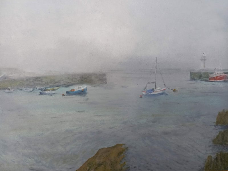 Misty Cornish harbour
