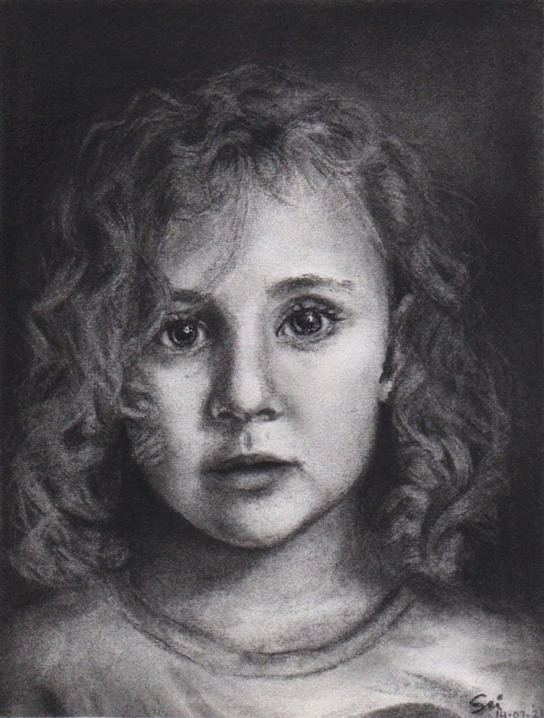 Drawing of a girl's head